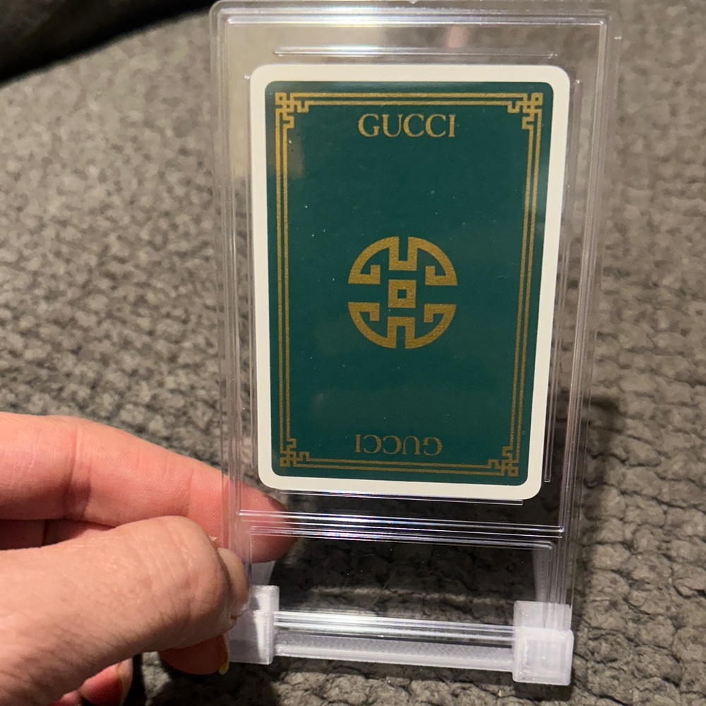 Gucci Green and Gold Designer Playing Card one card (King club)